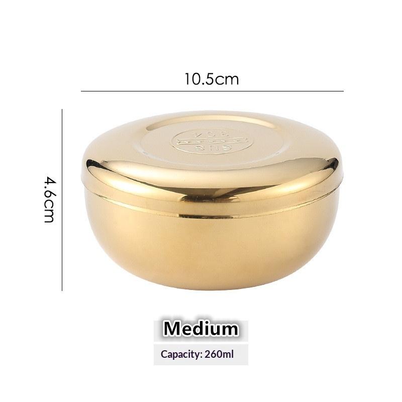 Stainless Steel Bowl Korean Big Cooked Rice Bowl With Cover Single Layer Steamed Rice Bowl Child Anti-Scalding/Fall Tableware