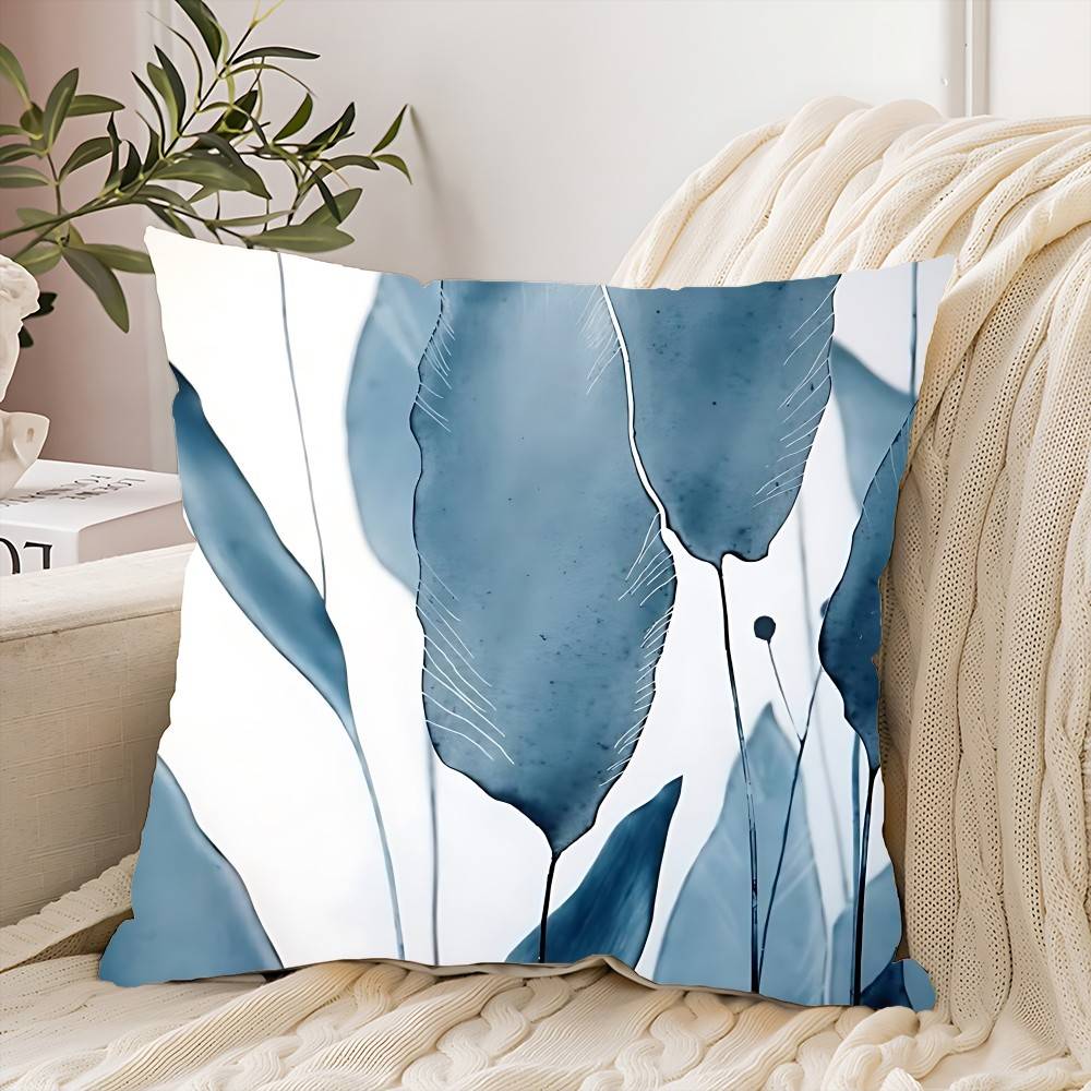 Blue Nordic Geometric Pillow Case Cushion Cover Soft Cute Throw Pillow Case For Car Sofa Pillowcase Polyester With Zipper