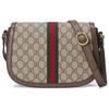 Gucci Ophidia Logo Stripe Web Canvas And Leather Saddle Bag Women Shoulder Bag 601044-96IWB-8745