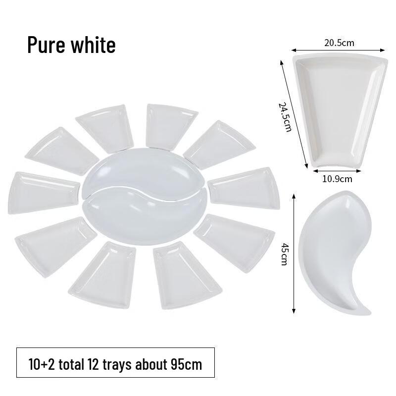 JINGRX Dinnerware Set with Round Table Turntable