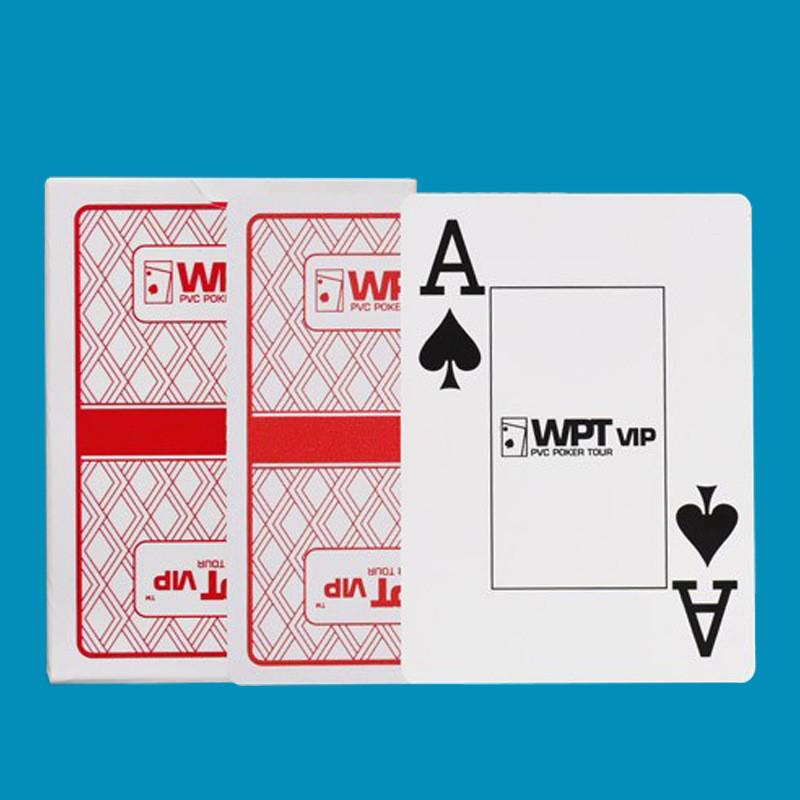 Official WPT Texas Hold em Waterproof PVC Playing Cards, Large Print, Anti-Fold, Frosted Design
