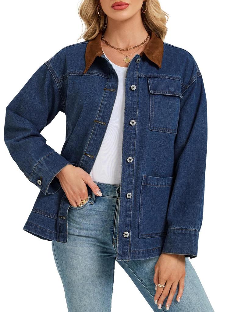 Giacca di jeans larga da donna stile 2025 - Manica lunga alla moda