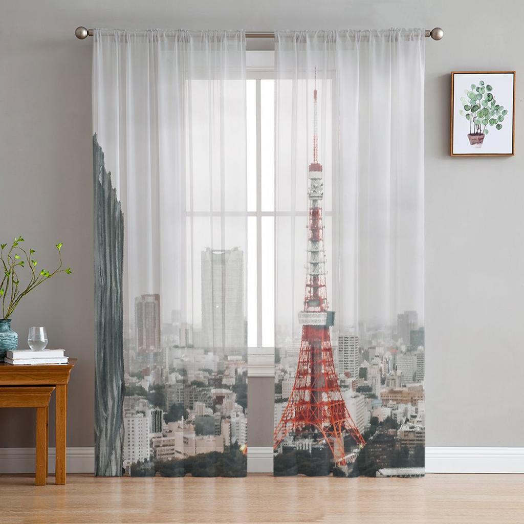 Paris Terrace Flower Dream Vorhänge für Wohnzimmer Luxus Baby Schlafzimmer Tüll Vorhänge Küche Zimmer Modern Style Gardinen