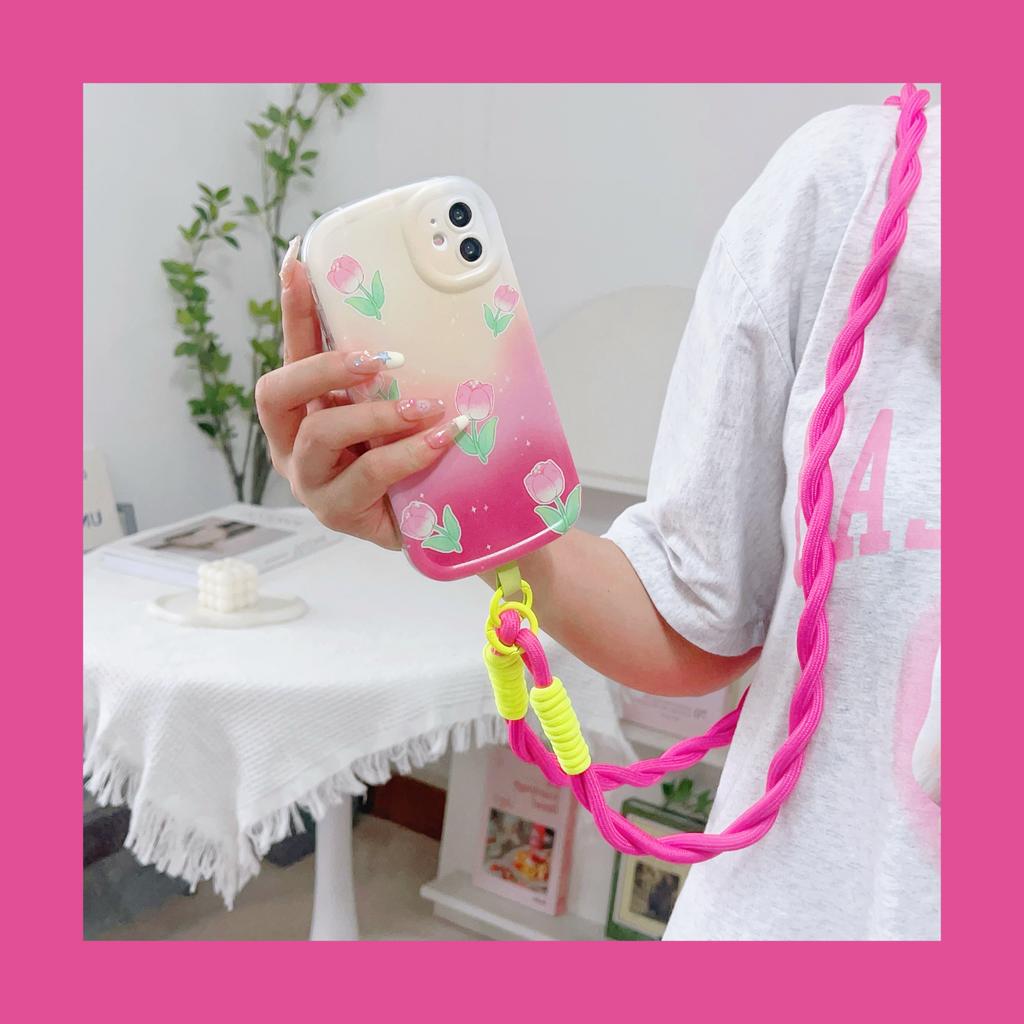Personalized Trend Mobile Phone Universal Lanyard Diagonal Span Long Rope Color Strap Rope Fashion Safety Anti-Loss Rope
