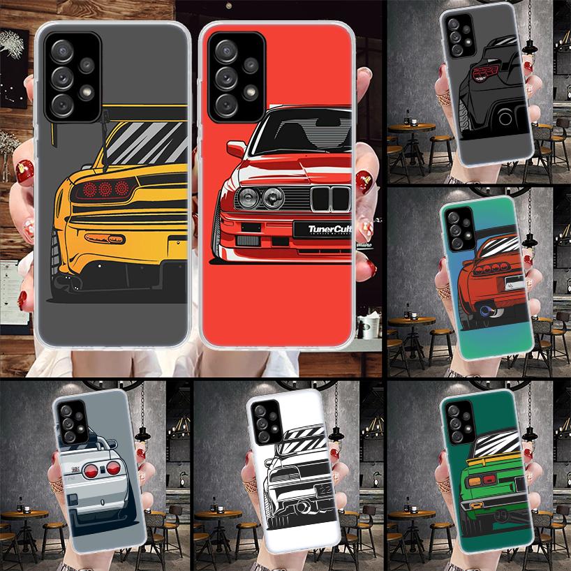 Japan JDM Sports Cars Comic Soft Phone Case For Samsung Galaxy A12 A22 A32 A52 A72 A02S A51 A50S A71 A70 A31 A20S Note 20 Ultra