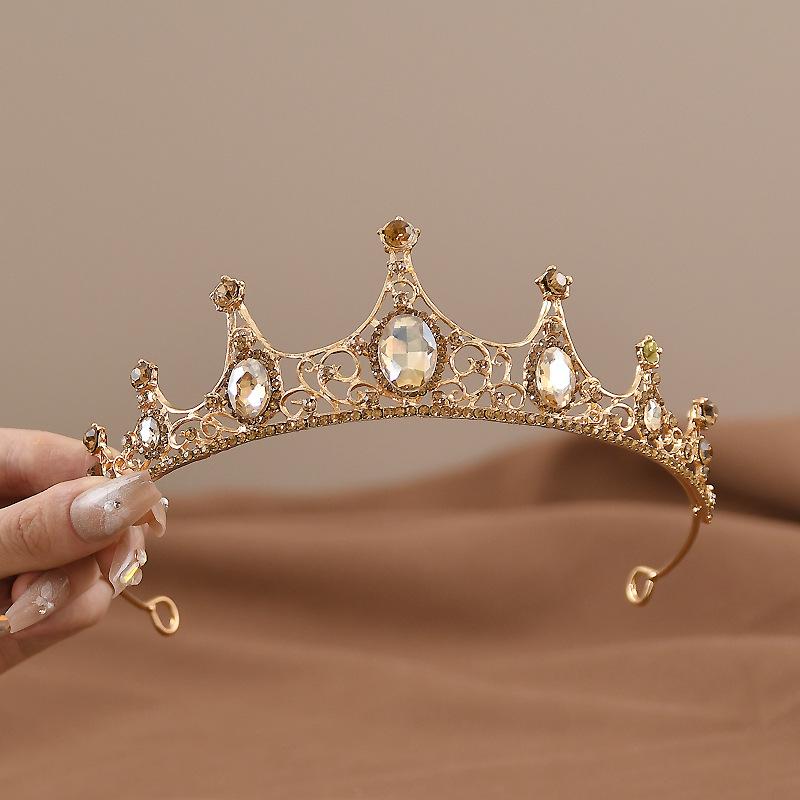 Elegant Crystal Alloy Princess Crown Wedding & Birthday Hair Accessory