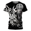Tričko s krátkým rukávem pro muže Tričko Pánské Letní Pánská trička Muž Léto 2024 Tmavý rytíř Cross Sleeve Tričko Oversized Graphic