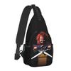Horror Killer Chucky Sling Crossbody Chest Bag Men Fashion Child's Play Movie Shoulder Backpack for Travel Cycling