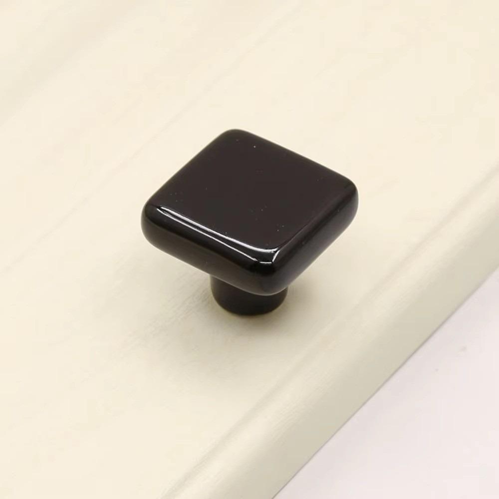 Retro Ceramic Cabinet Knob Colorful Single Hole Handle Cute Drawer Pull Handles чёрный