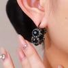 Elegante schwarze Zirkonia-Creolen im Vintage-Stil für Damen - Perfekt für Partys & Geschenke