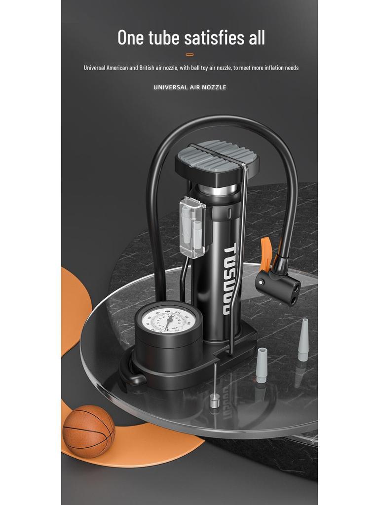 Universal High-Pressure Foot Pump for Bicycles, Cars, Motorcycles, and Sports Equipment