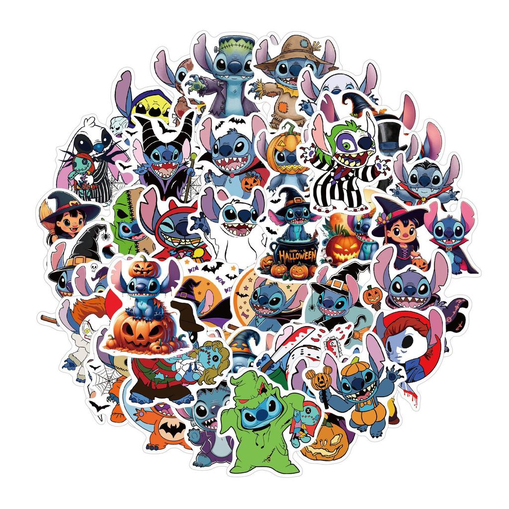 C-191: 50 Halloween Cartoon Stickers for Bags, Books, and Thermos Decor