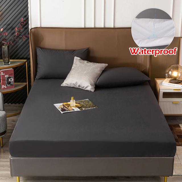 

Твердый водонепроницаемый наматрасник, протектор, эластичная лента, шлифовальная дышащая защита от клещей, чехол для кровати, матрасы Queen King для дома 90x200cm темно серый