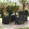 VidaXL 5-Piece Garden Dining Set with Cushions Black Poly Rattan 3380311