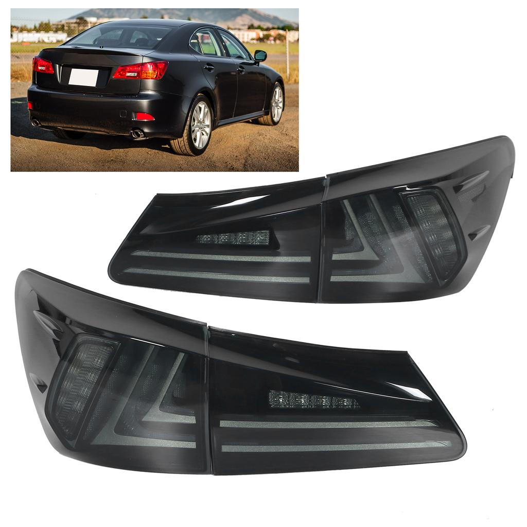 Full LED Tail Lights Smoked Lens IP67 Proof Fit for IS250 IS350 ISF 2006-2013