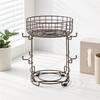 Two-Tier Storage Rack with Hooks Compact Kitchen Shelf Easy to Clean