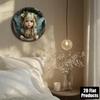 Vintage Butterfly Fairy Themed Round Aluminum Wall Art with Floral Decor