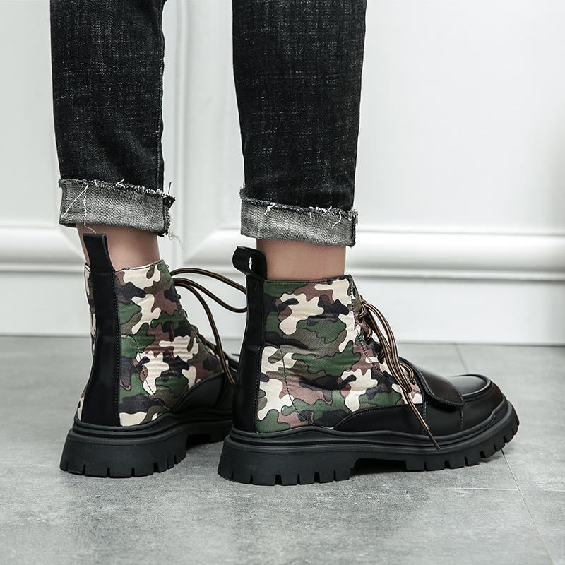 Mode Mode Camouflage Street Style Herren Stiefeletten Großzehenschuhe Outdoor Martin Stiefel Mittelhohe Stiefel Schnürschuhe Kostenloser Versand