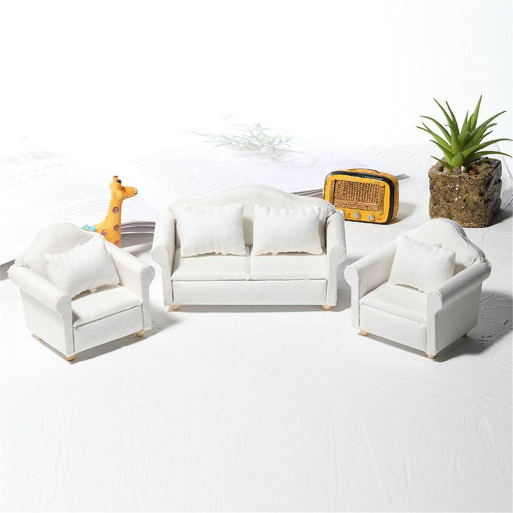 Accessories Miniature Ornaments Simulation Sofa Furniture Model Toys Mini Wooden Sofa Love Seat