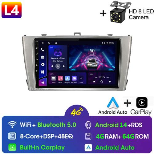 Android 14 Carplay Auto Car Radio For Toyota Avensis T27 2009 2010 2011 2012-2015 GPS Navigation Multimedia Player DSP Stereo 4G