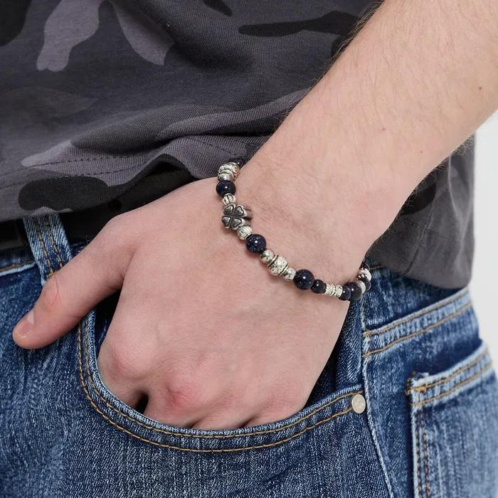 Clover Bead Bracelet Navy