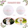 6-Piece Wedding Paper Umbrella Set, Wooden Handle White DIY Chinese Paper Umbrellas for Baby Showers, Parties, and Wedding Photography Props