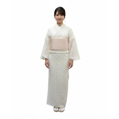 [Kimonolian] Women's Free Size Lace Lined Kimono (Light Cream)