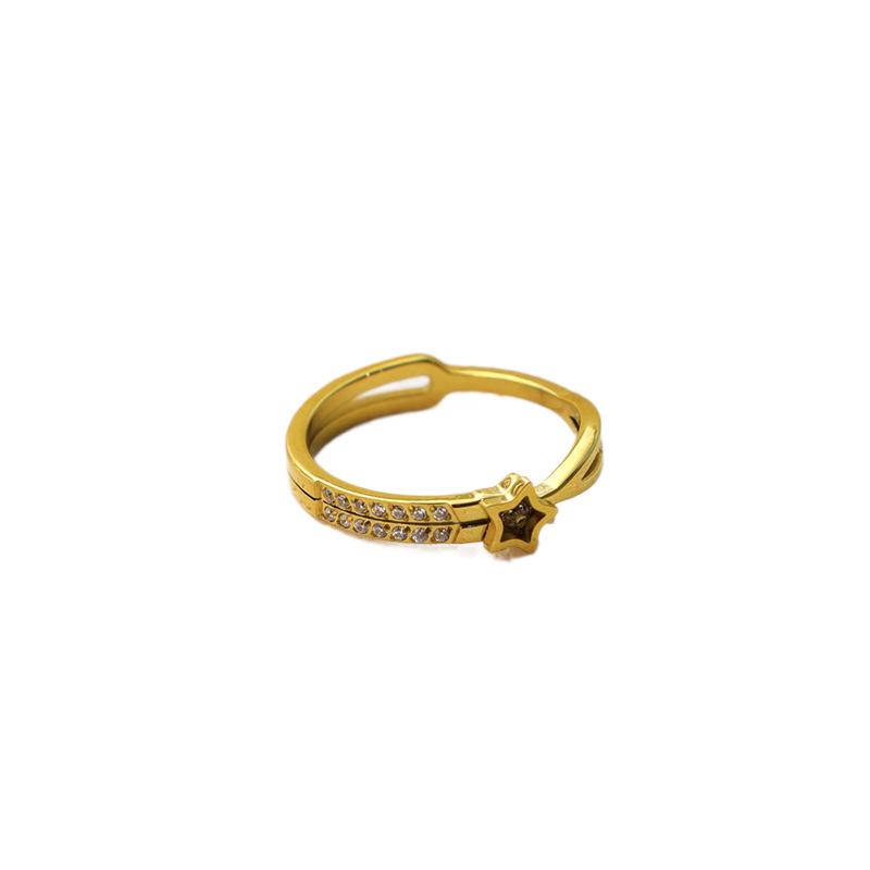 Star Set Diamond Personality 316 Titanium Steel Popular Non-Fading Ring Women'S Fashion Light Luxury Ring Girlfriend Ring