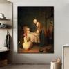 Vintage Famous Oil Painting Prints Jean-Siméon Chardin Saying Grace Canvas Painting 17th century Poster Picture Home Decor