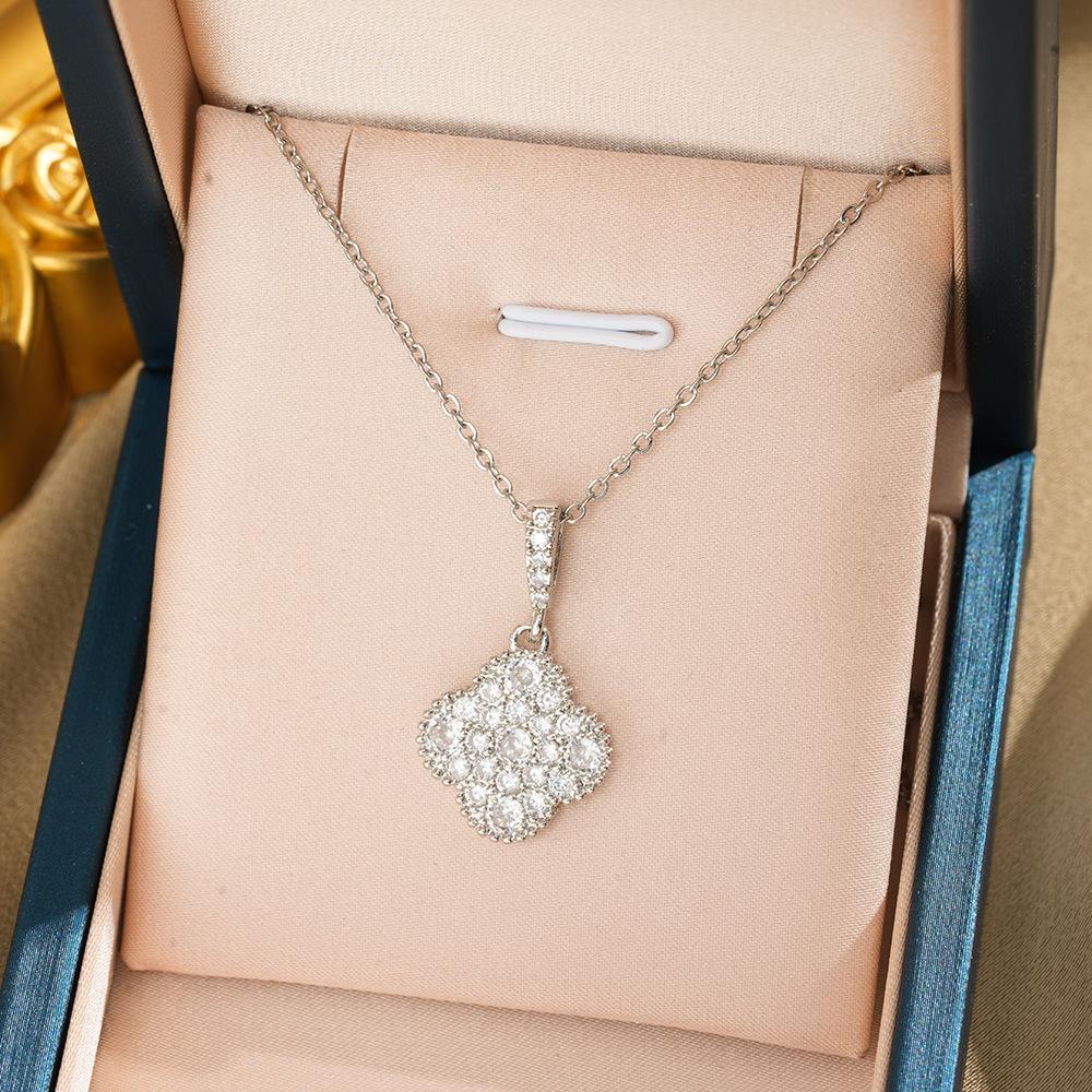 

Высококачественный набор циркониевое ожерелье женское ожерелье из титановой стали модное с чувством высокого класса темпераментная цепочка на ключицу