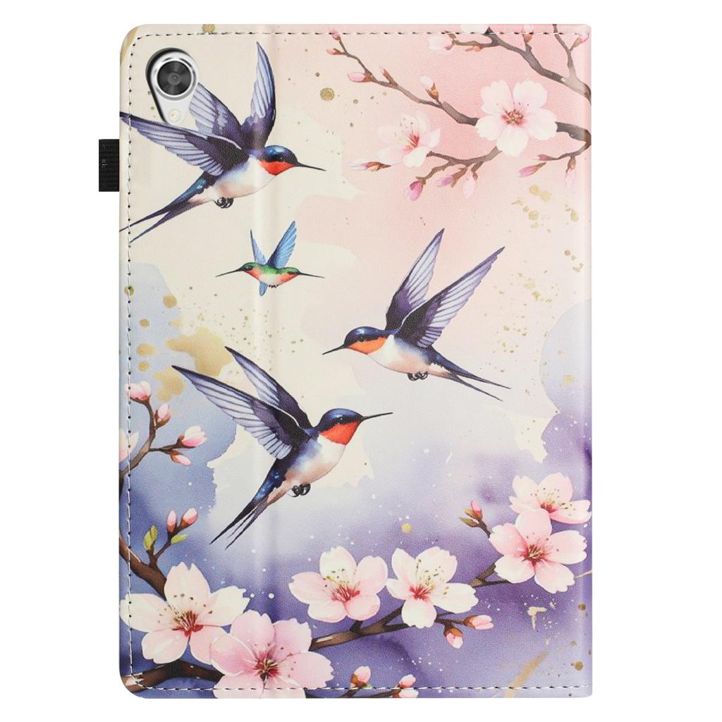 For Lenovo Tab M9 TB-310FU Tablet Case Litchi Texture Pattern Printing Leather Cover Auto Sleep/Wake with Card Holder