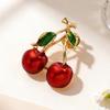 Oil Dripping Fruit Brooch Alloy Cherry Strawberry Banana Pomegranate Lapel Pin Sweater Cardigan Coat Business Suit Women Clothing Accessories