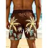 Men's beach shorts with palm tree graphic print, cool and breathable, Hawaiian style