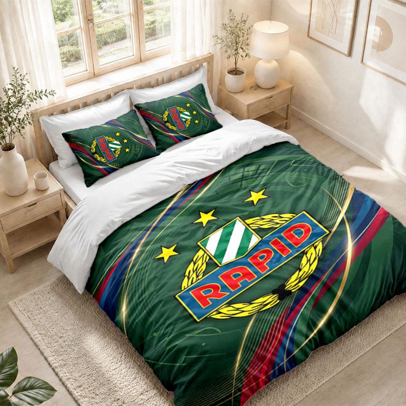Bedding Set 1 Duvet Cover 2 Pillowcases Rapid Wien FC Print Bedroom Home Decoration