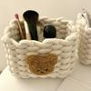 Handmade Storage Baskets Cartoon Animals Cotton Rope Woven Cosmetics Box Little Bear Sundries Organizer Cosmetic Storage