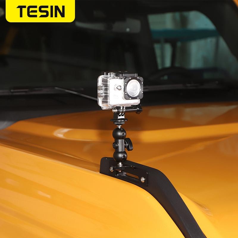 TESIN Iron Car Engine Hood Front Bumper Camera Support Stand Fixed Bracket For Ford Bronco  2022 Exterior