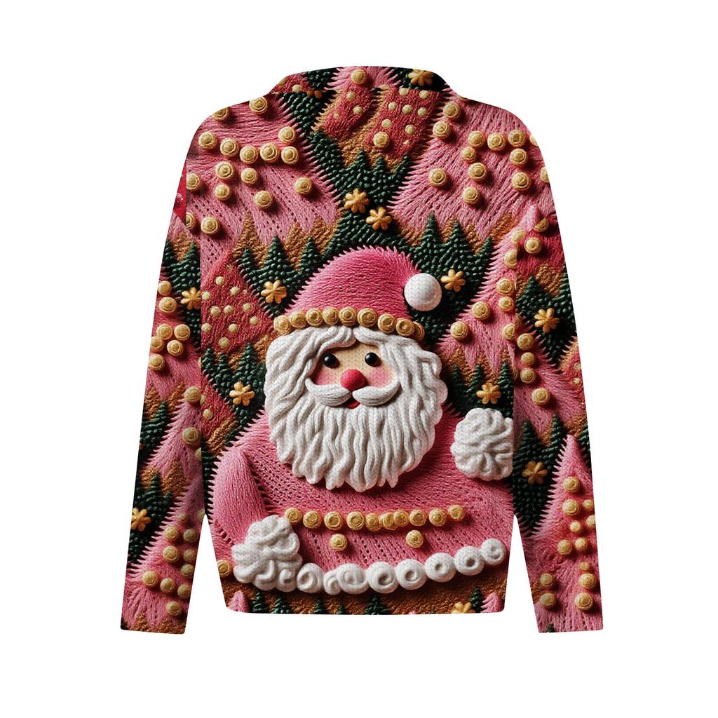 Dámský vánoční svetr Roztomilý zábavný vánoční svetr Podzimní a zimní svetr s dlouhým rukávem Pletený svetr