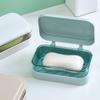 Plastic Bathroom Soap Box With Lids Travel Portable Plate Tray Dish Storage Holder Draining Rack  Home Soap Container