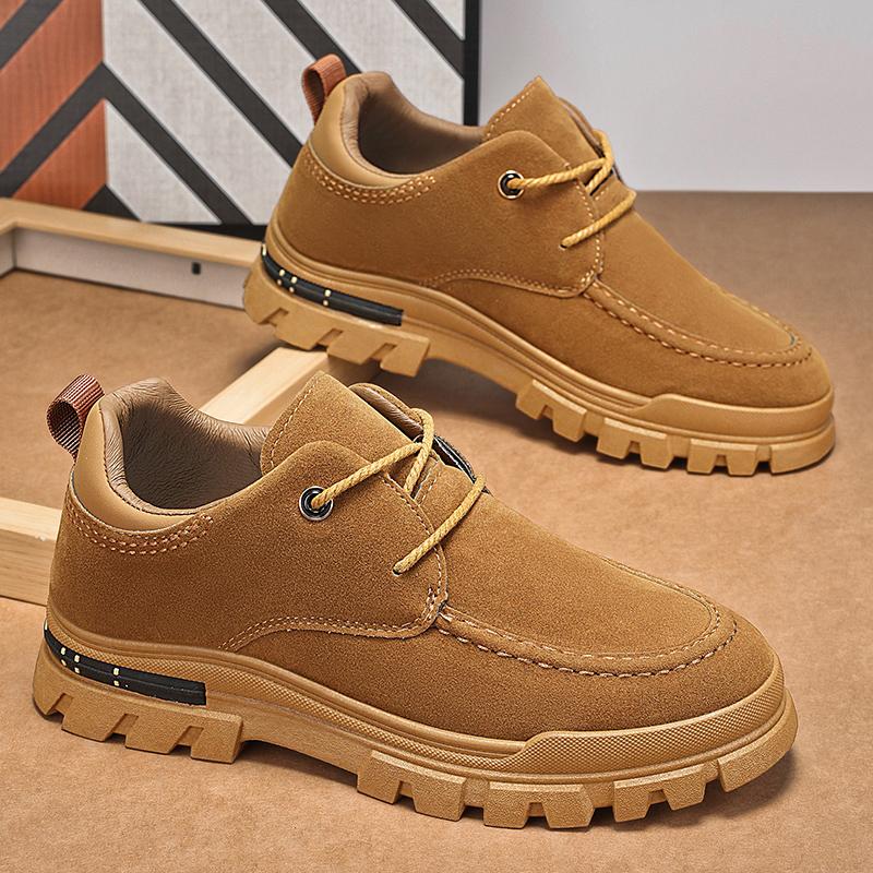 Men Casual Shoes Hiking Outdoor Men Flat Shoes Non-slip Platform Men Genuine Leather Shoe Band Comfortable Hiking Shoes