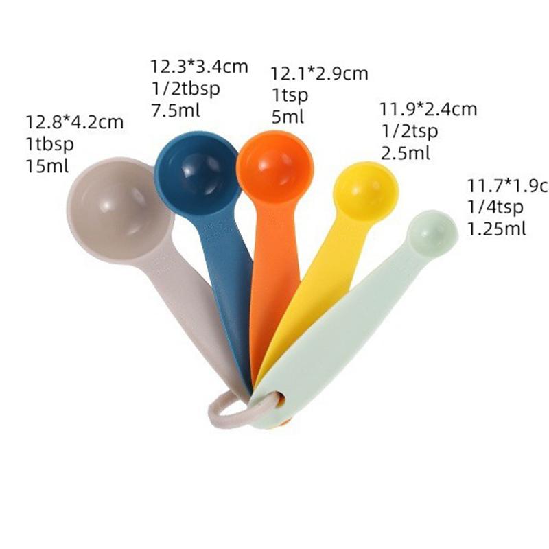 Plastic Colorful Measuring Cup/Spoon 5 or 10piece Set With Graduated Measuring Spoon Baking Powder Measuring Spoon Set