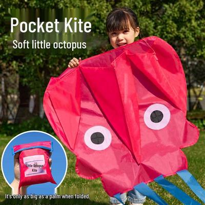 Cerf-volant de poche Poulpe pour Enfants - Souple, Sans armature, Facile à faire voler par brise légère