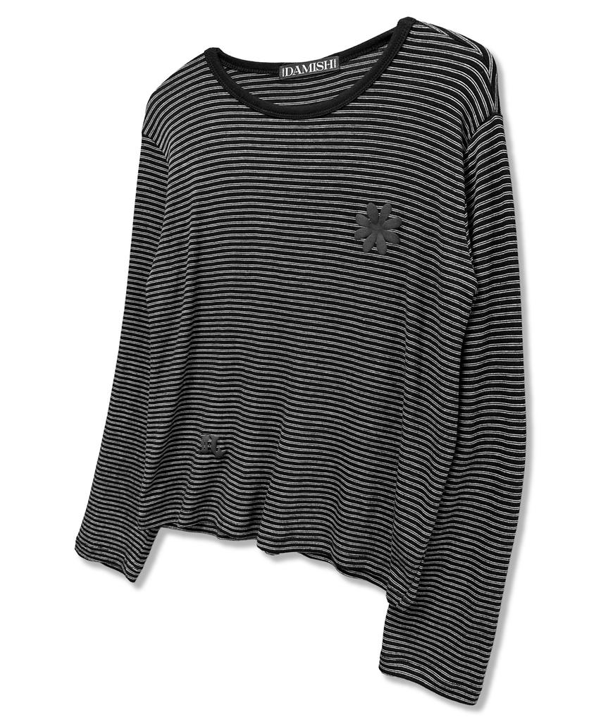 Damiswi Teen Stripe Symbol Logo Long Sleeve_Black