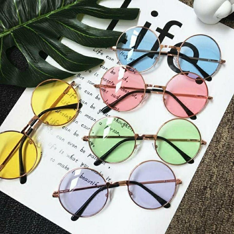 Fashion Disco Hippie Women Men Circle Glasses Round Sunglasses Metal Sun Glasses Eyewear
