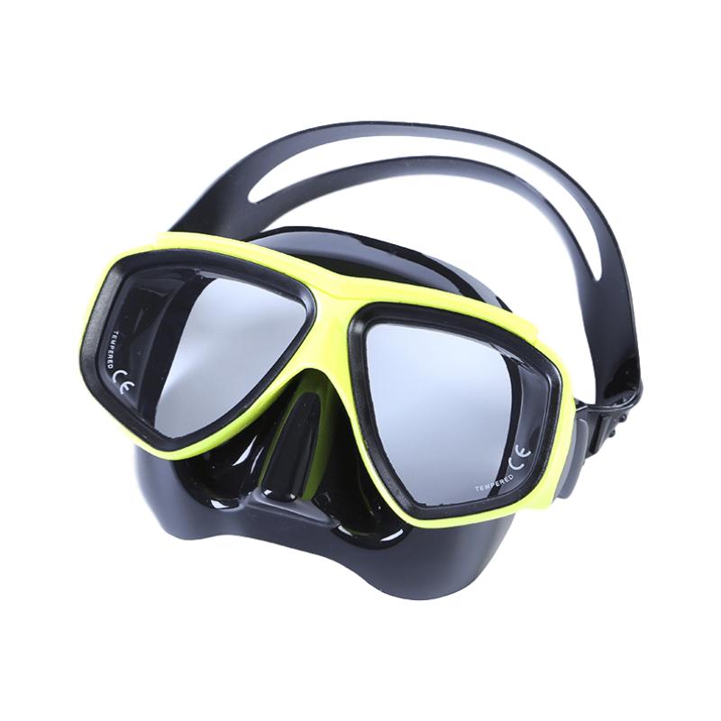 Waterproof Tempered Glass Double Lens CE Certified Spearfishing Freediving Snorkeling Mask M/L Size