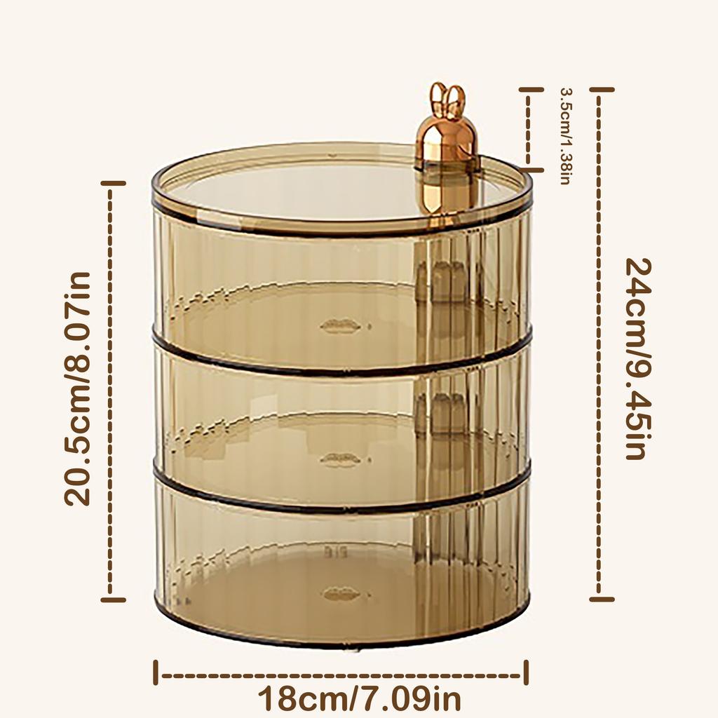 1pc Rotatable Candy Box, Nut Snack Storage Box for Home Living Room, Table Top Jewelry Rotating Storage Box, 2/3/4 Layers Sundries Storage Box