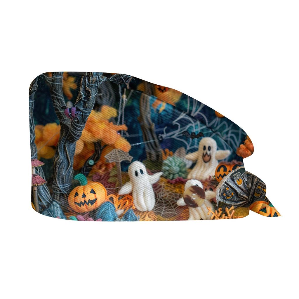 Fashion Halloween Print Work Hat Casual Wash Hat Bag Cap