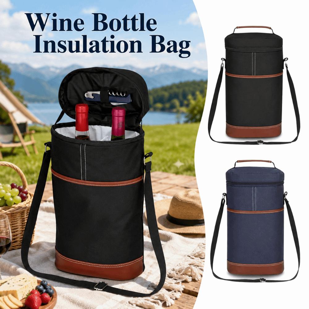 Borsa termica per bottiglie di vino da due bottiglie 7L Borsa portabottiglie di birra Borsa portaoggetti per bottiglie di vino Picnic