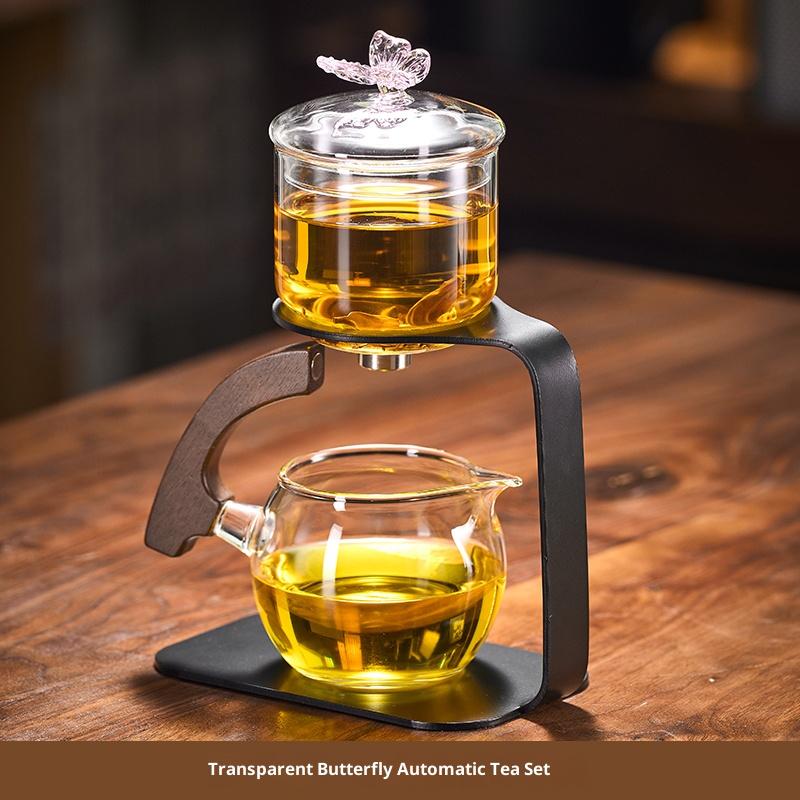Gianxi Glass Magnetic Automatic Tea Filtering Kung Fu Tea Set 2025 New Home Lazy Tea God Tool Magnetic Teapot