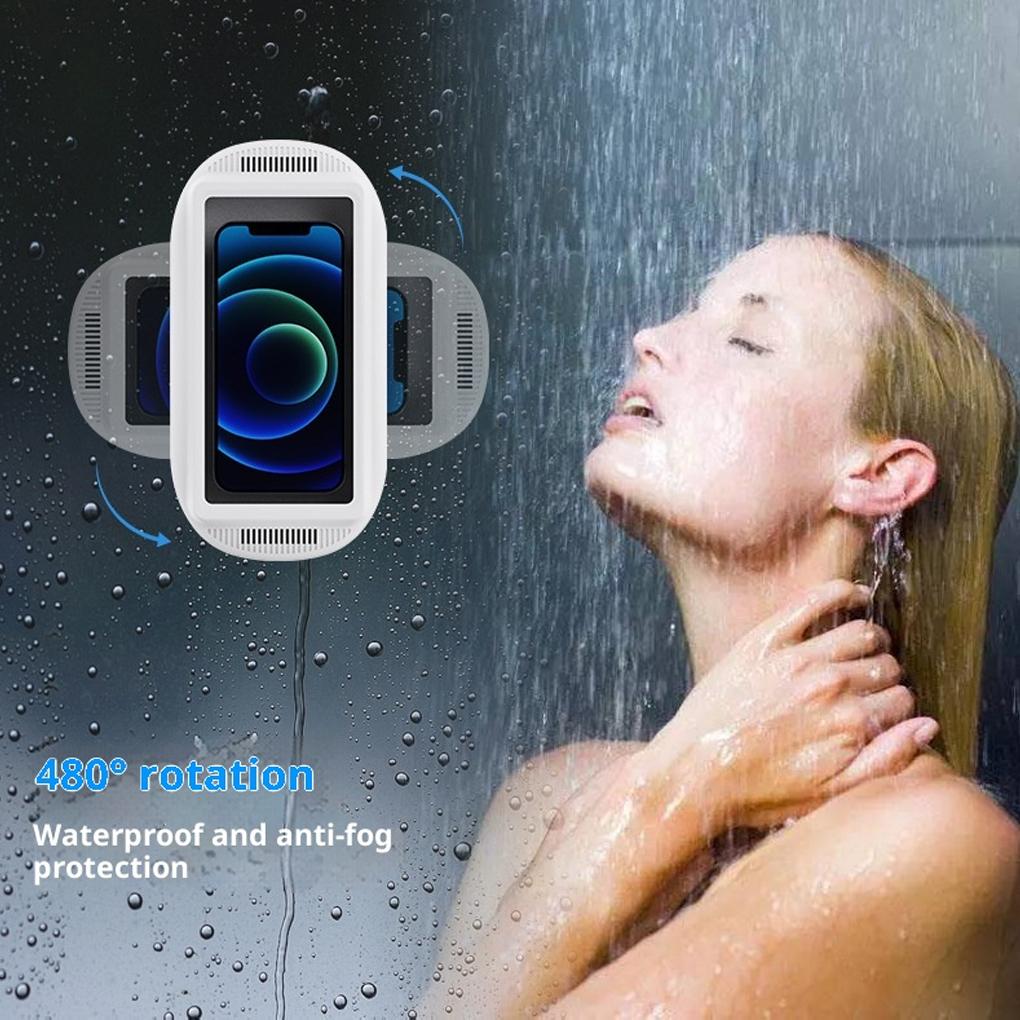 Waterproof Shower Holder Adjustable Rating Phone Waterproof Waterproof Phone Dual Sound Holes Phone Holder Anti-Fog