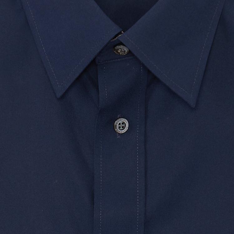 Burberry FW22 Men's Logo Embroidered Button-Up Short-Sleeve Shirt Navy 80618621